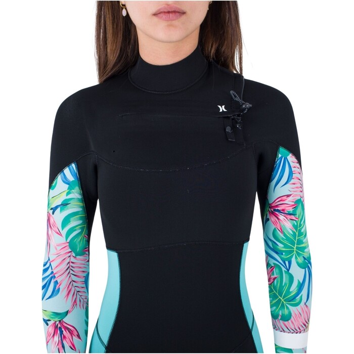 2024 Hurley Mujer Plus Printed 4/3mm Chest Zip Neopreno WFS0012433 - Java Tropical